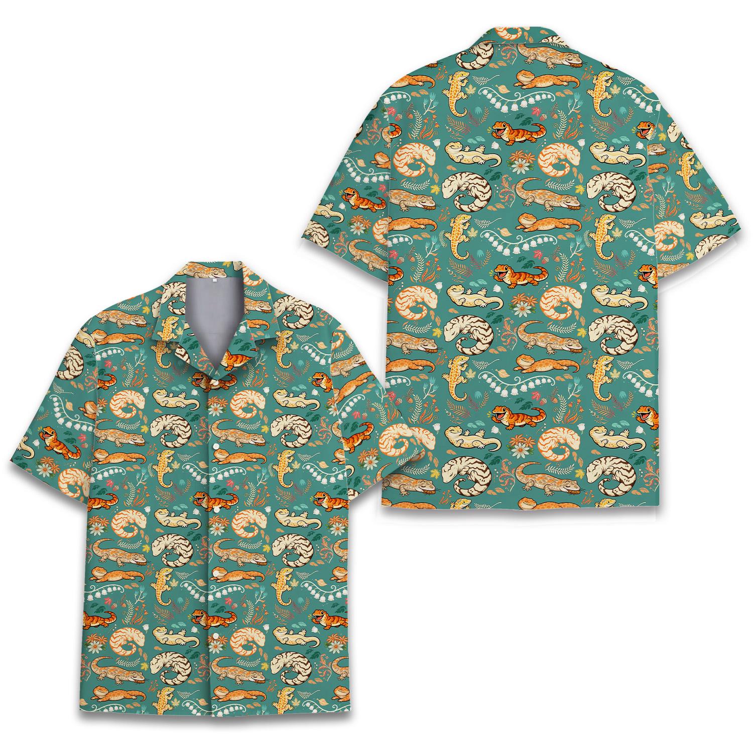 Discover Reptile Hawaiian Shirt, Tropical Lizard Aloha Shirt, Animal Pattern Clothing