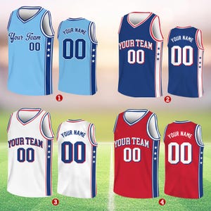Camiseta de baloncesto personalizada, nombre y número de equipo personalizados, camiseta de baloncesto, camiseta de equipo a juego, crea tu propia camiseta de baloncesto