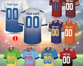 Camiseta de manga corta con cuello en V, nombre y número de equipo personalizados, equipo de fútbol personalizado, camiseta de fútbol personalizada, camiseta de fútbol