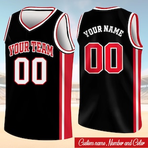 Camiseta de baloncesto personalizada, nombre y número de equipo personalizados, camiseta de baloncesto, camiseta de equipo a juego, crea tu propia camiseta de baloncesto