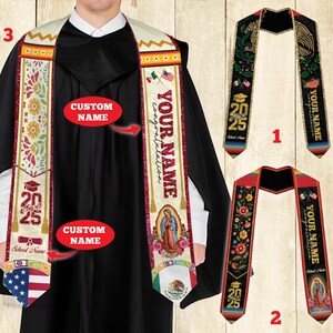Custom Mexican Graduation Sash, Mexican American Flag Graduation Sash 2025, Grads Hispanic Sash, Graduation Stole 2025, Graduation Gift