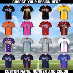Custom Baseball Jersey, Personalized Team Jersey, Sports Jersey for Men Women, Custom Name Number Jersey, Gift for Baseball Fans,Kids Jersey