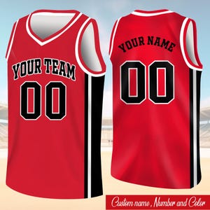 Camiseta de baloncesto personalizada, nombre y número de equipo personalizados, camiseta de baloncesto, camiseta de equipo a juego, crea tu propia camiseta de baloncesto