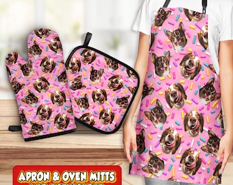 Customized Pet Mitt, Put Your Cute Dog on Custom Oven Mitts, Dog And Cat Lovers, Dog Gift, Dog Personalized, Dog Print Apron, Christmas Gift