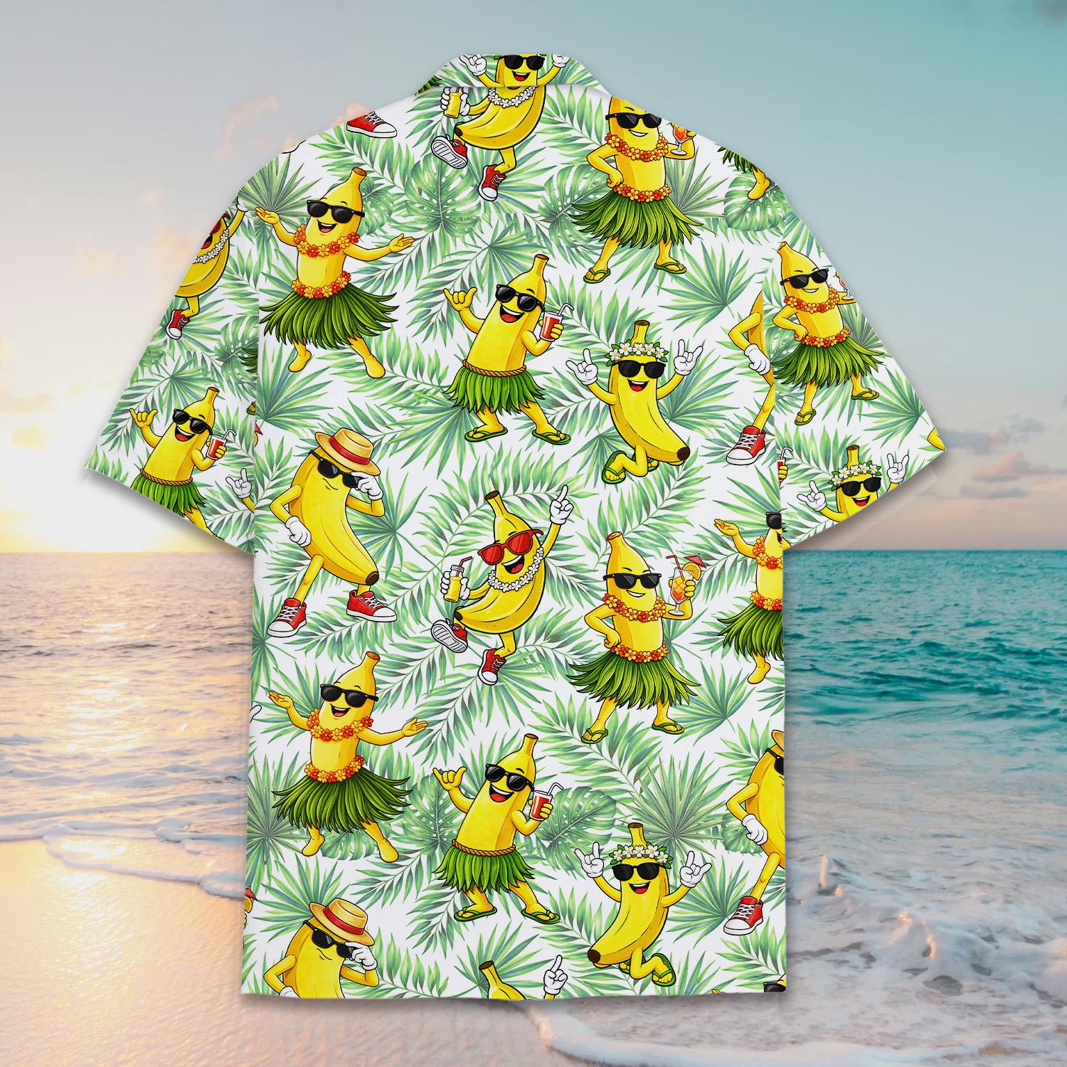 Discover Funny Banana Hawaiian Shirt, Dancing Banana Aloha Shirt, Tropical Hula Party Summer Beach Vacation Tee