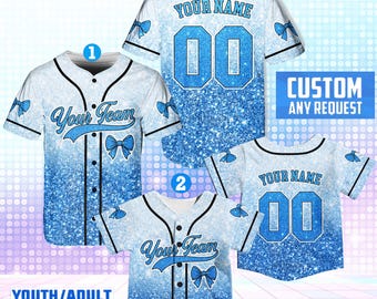 Custom Baseball Jersey, Personalized Team Name And Number Baseball Jersey, Matching Team Jersey, Glitter Baseball Jersey(Not Glitter Fabric)