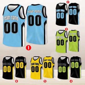 Camiseta de baloncesto personalizada, nombre y número de equipo personalizados, perfecta para equipos y escuadrones de animadoras, ropa deportiva atlética ligera para todos