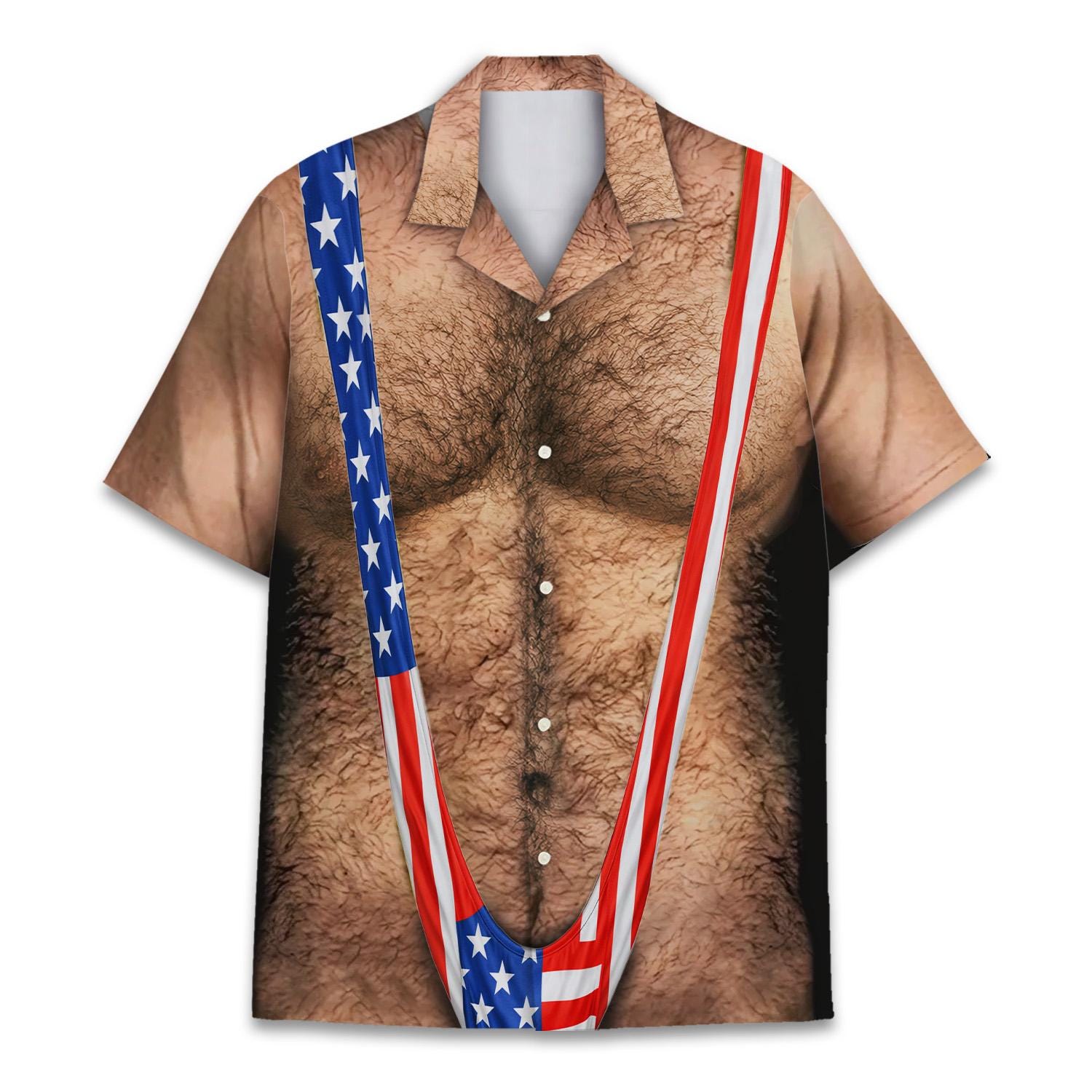 Discover American Flag Hawaiian Shirt Men Patriotic Aloha Shirt 4th of July Button Up Shirt Independence Party Outfit