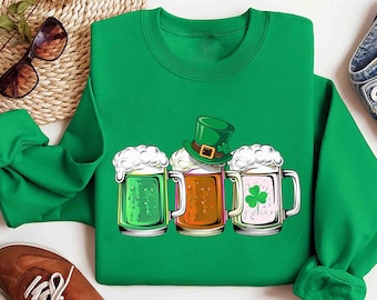 St. Patrick's Day-biertrui, Iers drinkshirt, Lucky Shamrock-biermok, groene biertrui, grappige Ierse pub, St. Paddy's Party