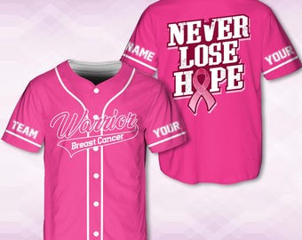 Camiseta contra el cáncer de mama, camiseta con lazo rosa, camiseta personalizada del equipo, camiseta de concientización sobre el cáncer, camiseta de guerrero, ropa de regalo contra el cáncer de mama
