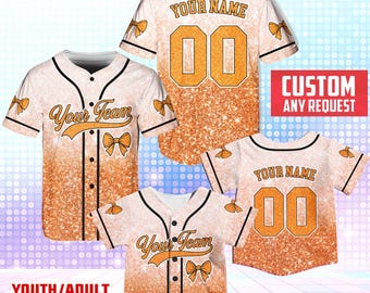 Custom Baseball Jersey, Personalized Team Name And Number Baseball Jersey, Matching Team Jersey, Glitter Baseball Jersey(Not Glitter Fabric)