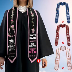 Personalisierte College-Abschluss-Stola, benutzerdefinierte grad-Schärpe, um Ihre harte Arbeit zu feiern, Geschenk für graduierte, Klasse von 2025