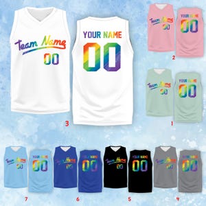 Camiseta de baloncesto personalizada, nombre y número de equipo personalizados, camiseta de baloncesto, camiseta de equipo a juego, crea tu propia camiseta de baloncesto