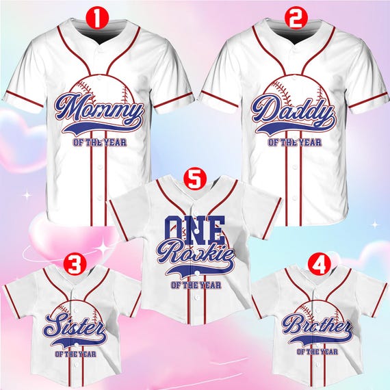 Personalized Daddy Mommy of the Rookie Baseball Jersey, Custom