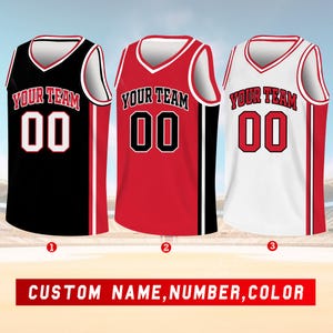 Camiseta de baloncesto personalizada, nombre y número de equipo personalizados, camiseta de baloncesto, camiseta de equipo a juego, crea tu propia camiseta de baloncesto