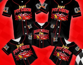 Custom Name Number Disney Cars Characters Baseball Jersey,Disney Cars Lightning McQueen Family Jersey Shirt,Disneyland Birthday Gift for Boy
