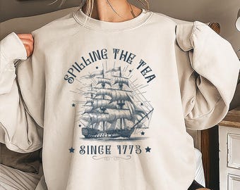 Maglietta Spilling The Tea Since 1773, Maglietta divertente per insegnanti di storia, Maglietta regalo per amanti della storia, Maglietta per amanti della storia americana, Regalo per insegnanti di storia