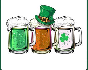 St. Patricks Day Beer PNG, Irischer Bierkrug Clipart, Lucky Shamrock Drink, Grünes Bier Digitale Datei, St. Paddy's Day Party Sublimation
