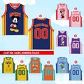 Personalized Mickey and Friends Basketball Jersey, Custom Name Number Disney Kids Basketball Jersey, Disney Basketball Team Jersey