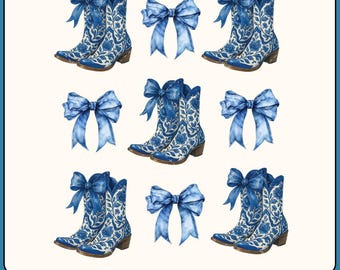 Camisa vaquera coqueta, camisa con lazo Toile de Jouy, camiseta de tendencia, estética coqueta, regalo bonito para hija, camiseta con lazo azul, camiseta con lazo azul