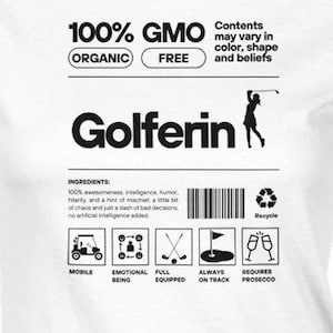 100% Golfer T-shirt with round neck for women. Sporty figure-hugging shirt. Great gift for women and girls For golf course