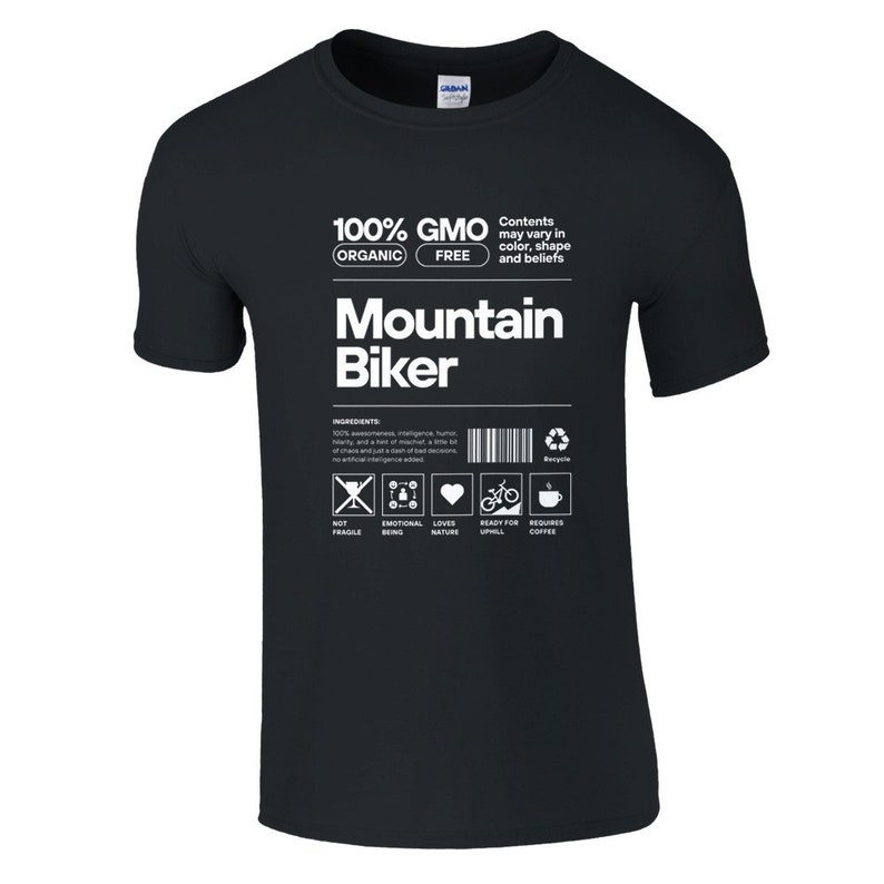 Fun Mountain Biker T-Shirt, Mountain Bike Graphic Tee, Cycling Enthusiast Shirt, Outdoor Adventure Apparel, Trail Riding Gift Schwarz