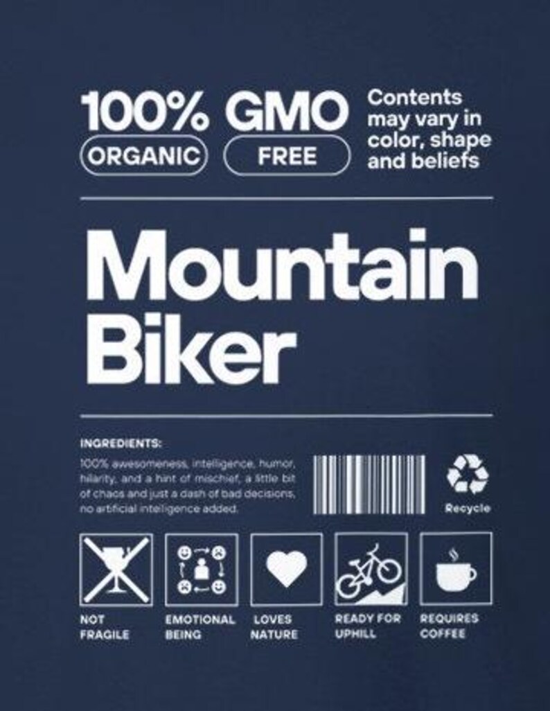 Fun Mountain Biker T-Shirt, Mountain Bike Graphic Tee, Cycling Enthusiast Shirt, Outdoor Adventure Apparel, Trail Riding Gift image 2