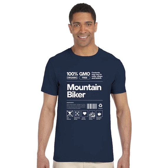 Cooles Fun T-Shirt für 100 % Mountain Biker mit Inhaltsangabe. Geschenk für Biker, Radler, Männer, Jungs. Lustiger spass Aufdruck Biker