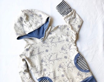 World map hoodie sweatshirt 3T-6