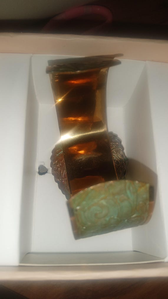 Rustic Floral Structured Butterfly Cuff Bracelet … - image 8