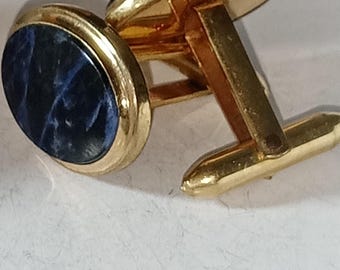 Vintage Dollan & Bullock Lapis Lazuli Cufflinks 14KGF
