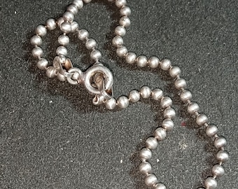 Military Bracelet Vintage Sterling Silver Ball Chain Army Dog Tag Style