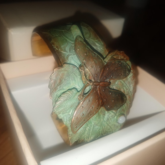 Rustic Floral Structured Butterfly Cuff Bracelet … - image 10