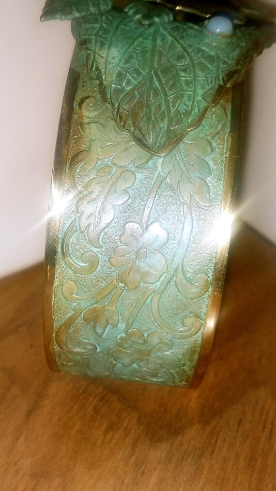 Rustic Floral Structured Butterfly Cuff Bracelet … - image 7