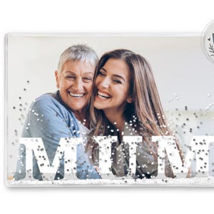 Moldura de Glitter Personalizada | Bloco de Fotos Flutuante de Brilho | Moldura de Confete Personalizada | Presente de Dia das Mães | Lembrança de Casamento | Nova Mamãe |