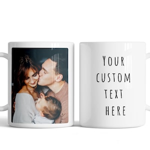 Mug personnalisé avec texte et photo, cadeau tasse à thé, cadeaux de fantaisie pour elle et lui, anniversaire, fête des pères, souvenir d&#39;anniversaire, Saint-Valentin