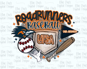 roadrunners png college baseball png San Antonio baseball hand drawn roadrunner clip art, digital download, sa baseball dtf, sublimation