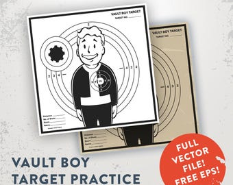FALLOUT Target Practice Print | VOULT BOY shooting range print file | 2 variants | High Quality Vector Print File | pdf, eps, jpg