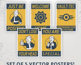 FALLOUT Don't Loose Your Head Poster | Set of 5 Fallout posters digital print file | 2025 high resolution Vault Tec Posters