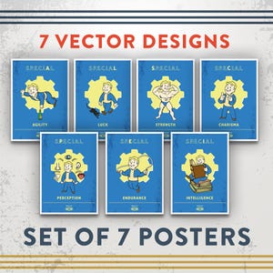 FALLOUT SPECIAL POSTERS | Set of 7 posters | vector design high quality print files.