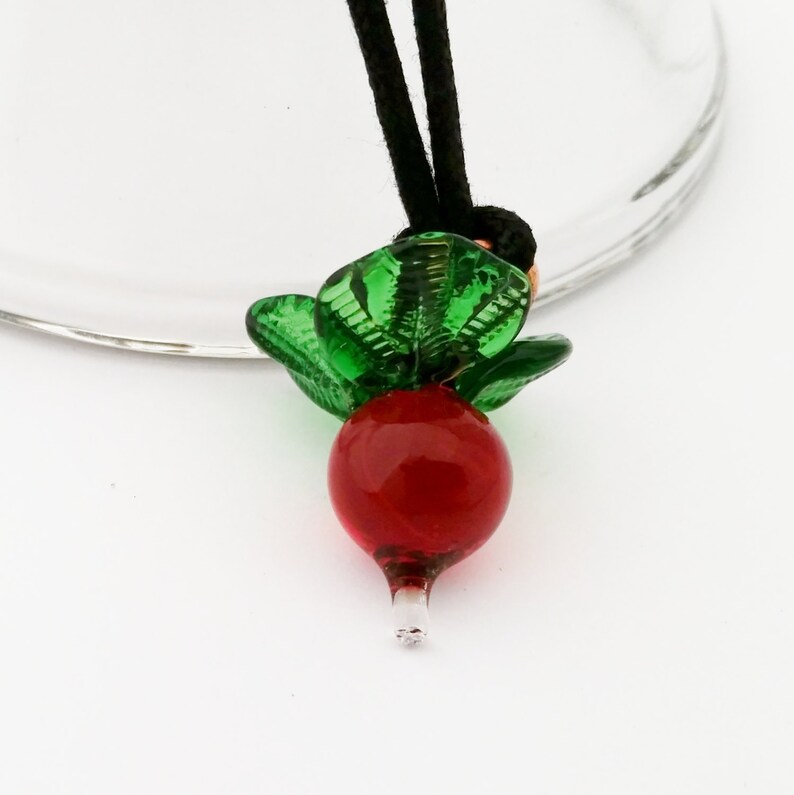 Glass Radish Necklace Etsy