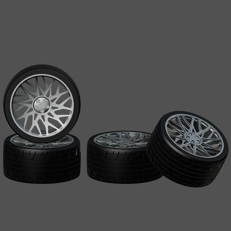 Lfs 87 Rims Forgiato Blocco Wheels Rims Tires Set Resin 1/87 1/64 1/43 1/32 1/24 1/ ...