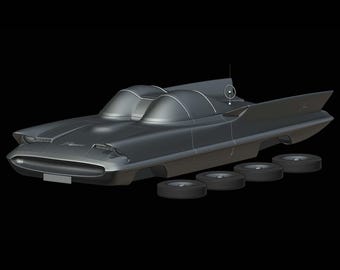 Lincoln Futura Concept Car (1955) — Kit de modelo de carro em escala 1/87, 1/64, 1/43, 1/32, 1/25, 1/24 e 1/18, impresso em resina.