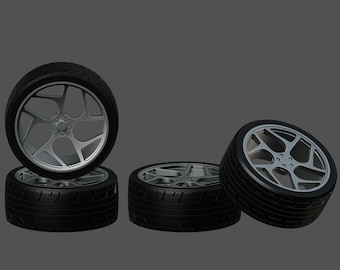 Vossen CG-205T Hjul Fälgar Däck Set Resin 1/87 1/64 1/43 1/32 1/24 1/18 1/12 AUTOart Exoto Minichamps Norev Solido Tamiya Fujimi