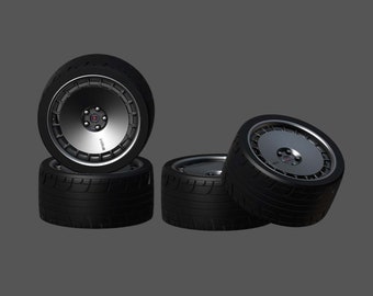HRE 935 Resin wheels and tires Set 1/87 1/64 1/43 1/32 1/24 1/18 1/12 AUTOart GMP Acme Greenlight Minichamps Norev Solido Tamiya Fujimi