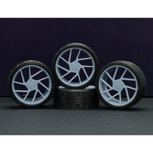 Vossen NV2 wheels and tires Set 1/87 1/64 1/43 1/32 1/24 1/18 1/12 AUTOart GMP Exoto Greenlight Minichamps Norev Solido Tamiya Fujimi