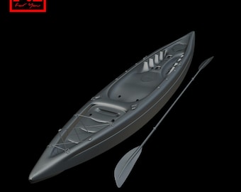 Kayak Boat Watercraft  — 3D Print model STL files Figurine Diorama 1/87 1/64 1/50 1/43 1/32 1/24 1/18 1/14 1/12 1/10