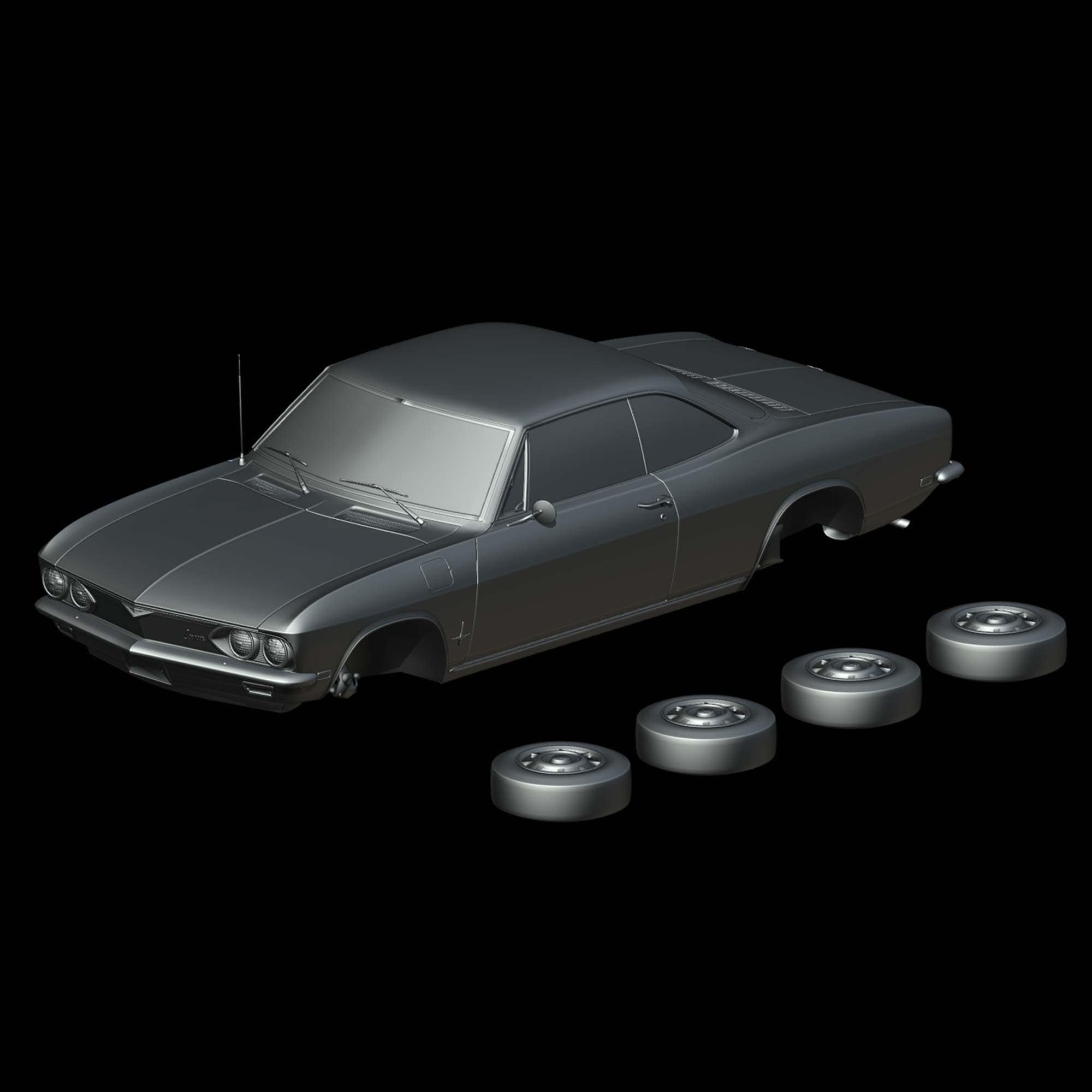 Chevrolet Corvair Monza (Series 105) Sport Sedan (1969) 1/87 1/64 1/43 1/32 1/24 1/18 Resin model car kit