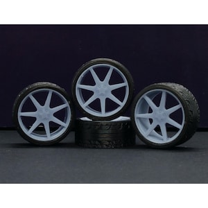 Vossen GNS-2 wheels and tires Set 1/87 1/64 1/43 1/32 1/24 1/18 1/12 AUTOart GMP Exoto Greenlight Minichamps Norev Solido Tamiya Fujimi
