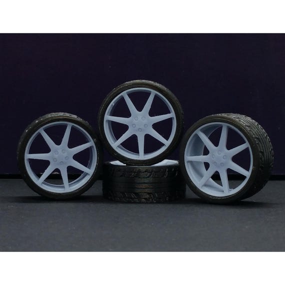 Vossen GNS-2 Wheels and Tires Set 1/87 1/64 1/43 1/32 1/24 1/18 1 